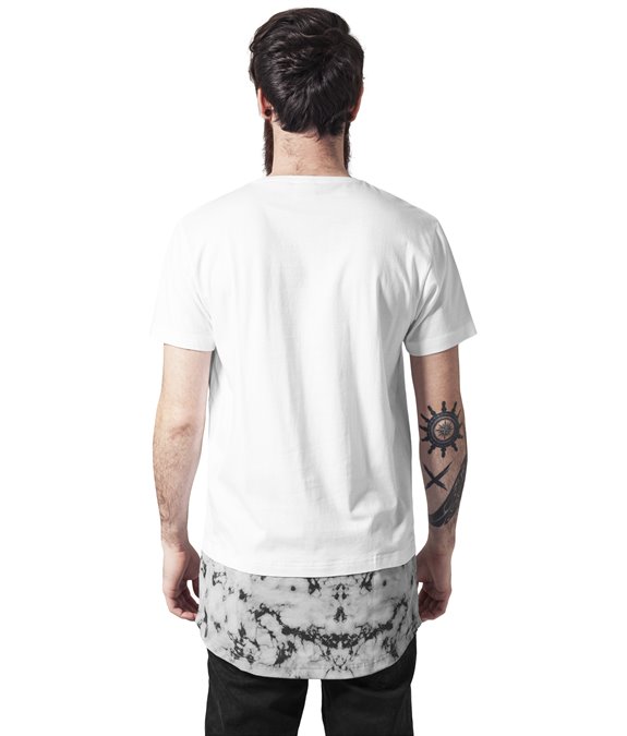 Long Shaped Marble Tee White 1